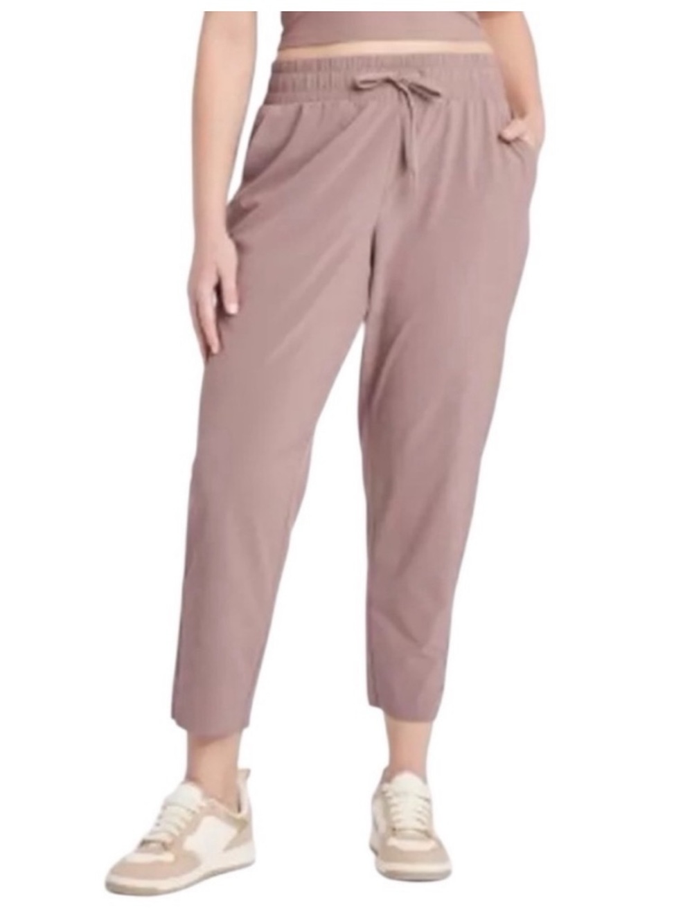 all in motion Mauve-Taupe Cropped Drawstring Pants